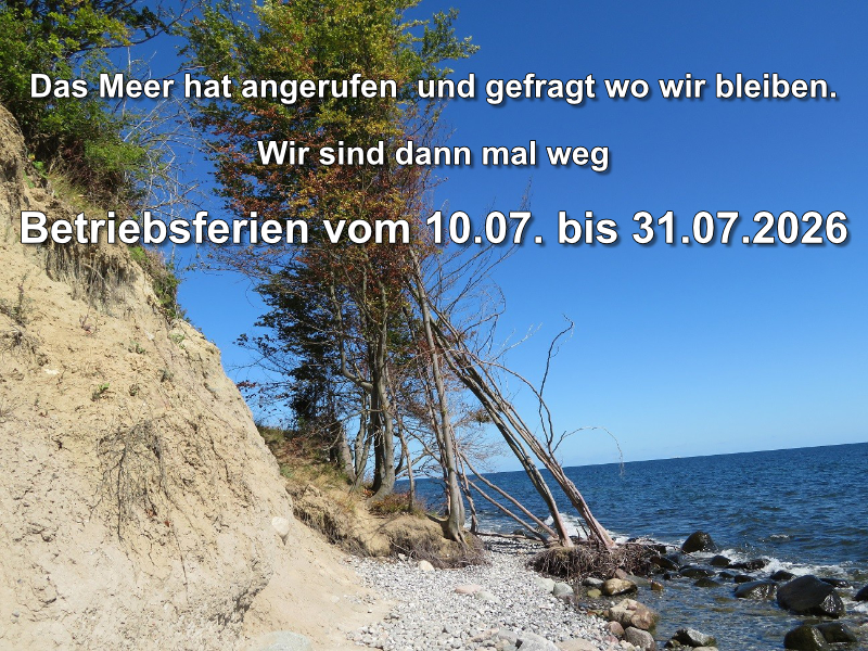 Foto Strand mit Daten der Ferien